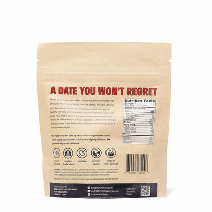 Chocolate Covered California Medjool Date: filled with spiced sunflower butter (3 per pouch) - Hot Date Kitchen