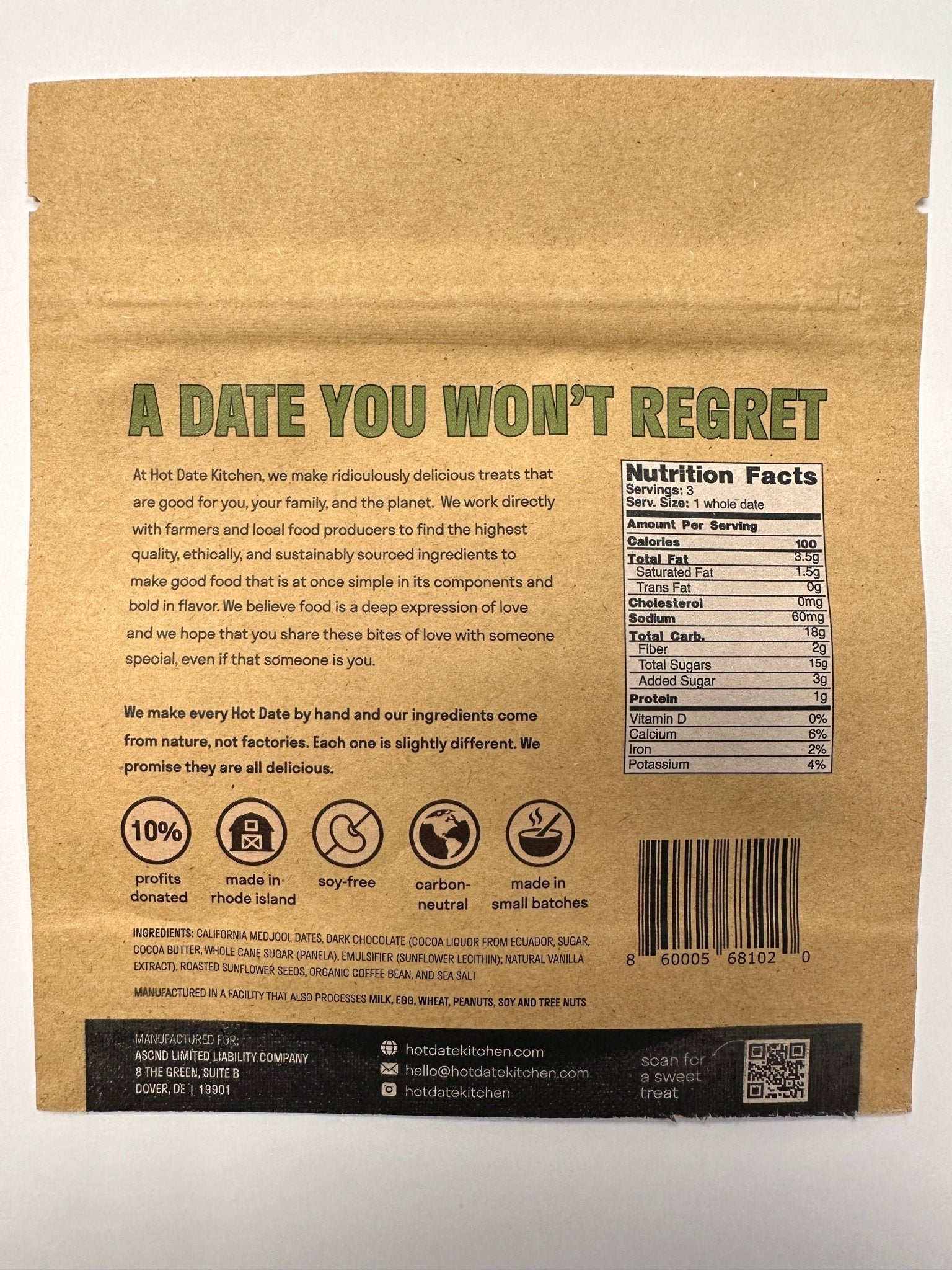 Coffee Dates - Eight Pack (3 dates per pouch) - Hot Date Kitchen